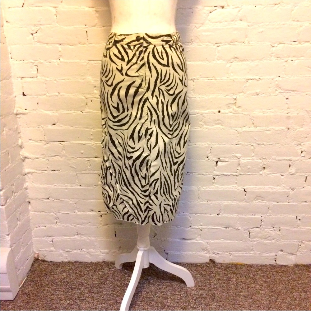 ATM Anthony Thomas Melillo zebra print cotton midi skirt size 4